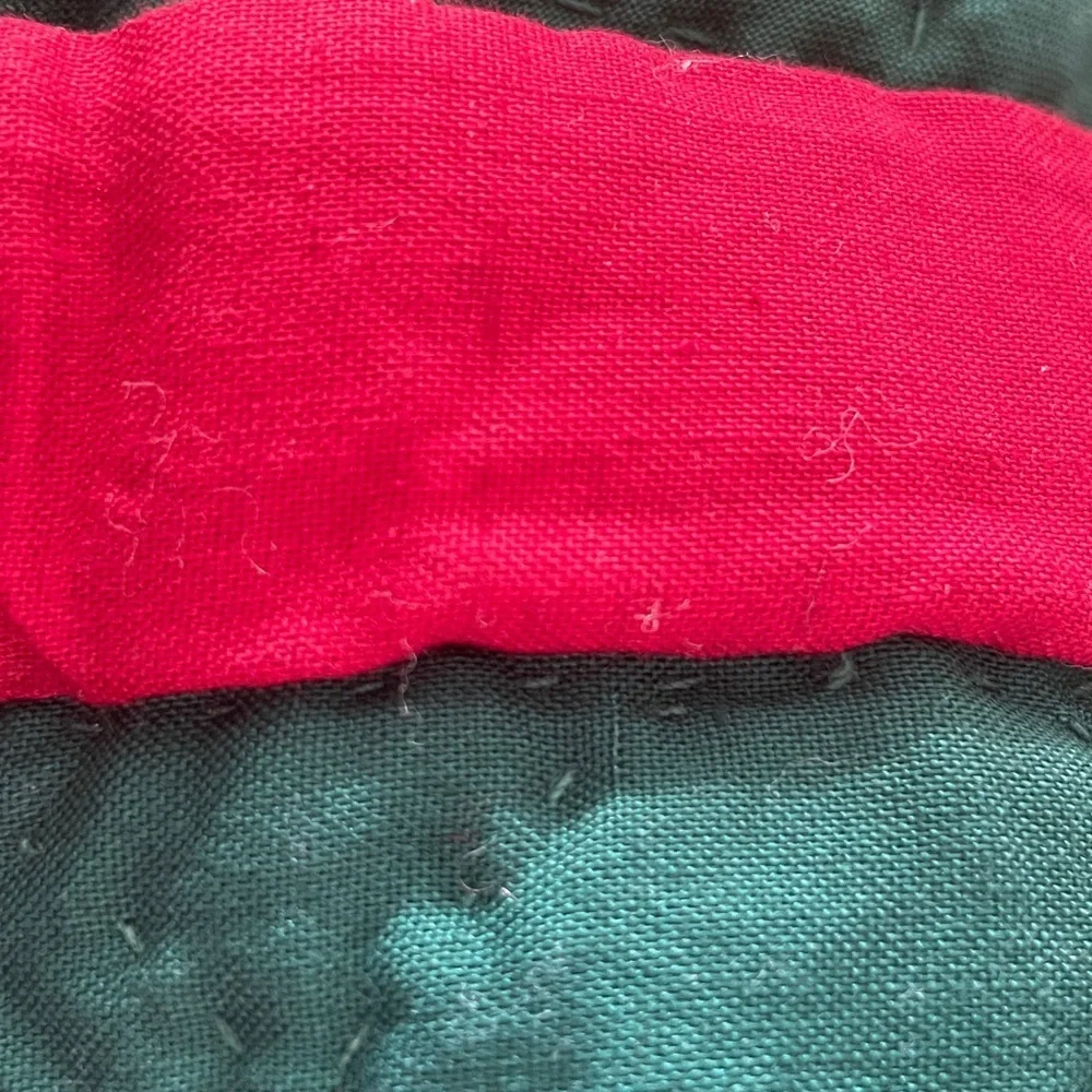 Quilted Blanket String Star Red and Green Polyester Fiber Blanket